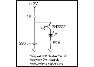 One transistor LED Flasher