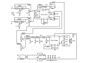 Schematic 2.1 Channel Systems-Dual Power Amplifier TDA7240 and TDA1517Circuits