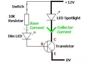Example Transistor Circuit with LEDs