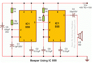 Beeper Using 1C 555
