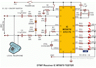 DTMF Receiver IC MT8870 Tester