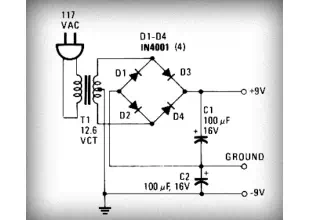 Simple Power Supply Circuit  easy to make Schematic Diagram