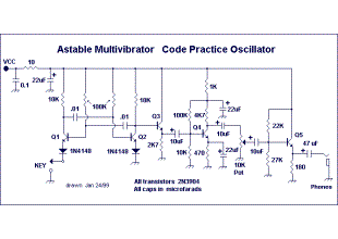 Morse Code astable Oscillator