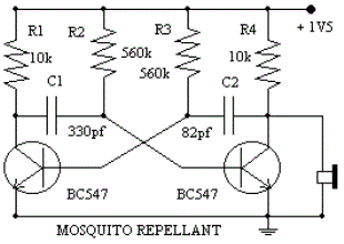 Mosquito repelant circuit