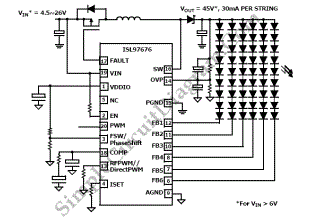 LED Driver: 6 Channels with Phase Shift Control