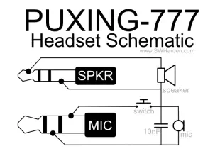 Puxing 777 Radio Headset Schematic