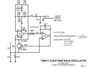 Twin-T Audio Sine Wave Oscillator