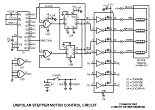 Unipolar Stepper Motor Control Circuit