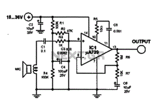 Dynamic mic preamplifier circuit