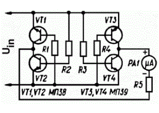 Linear AC voltmeter circuit diagram