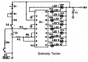 Sobriety Tester with LM3914