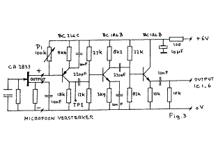 All transistor microphone pre-amplifier