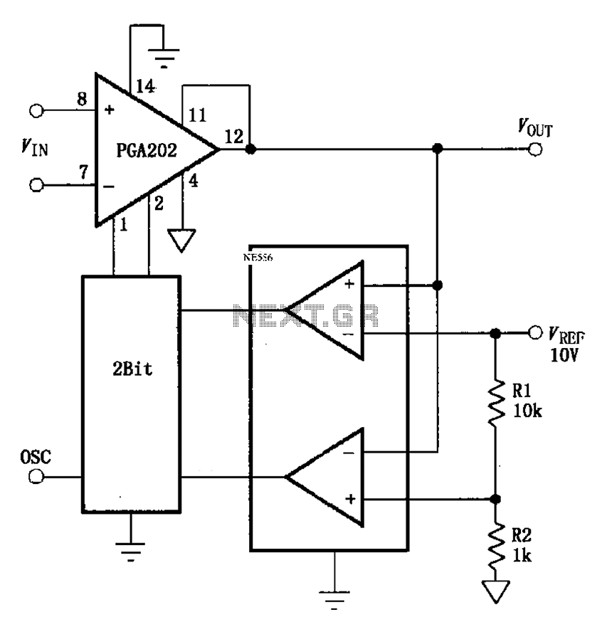 Automatic range switching circuit diagram PGA202 – Circuit Schematic