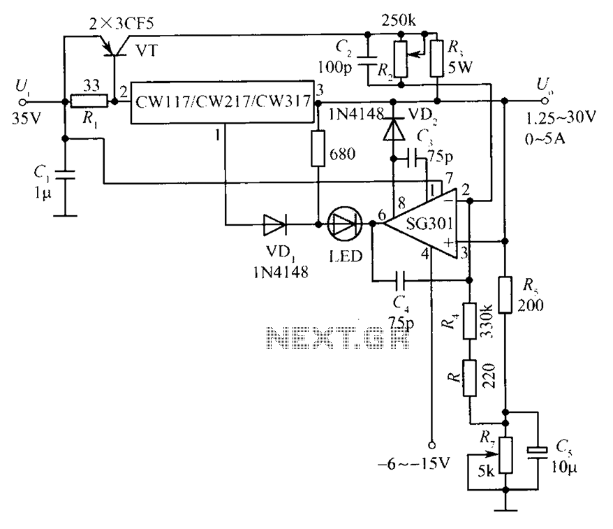CW117 CW217 CW317 schematic configuration of the constant voltage constant current source – Circuit Schematic