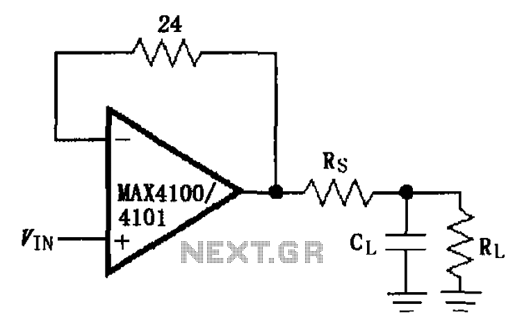 Capacitive load drive circuit diagram of the MAX4100 4101 – Circuit Schematic