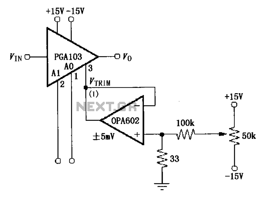 PGA103 offset voltage correction circuit diagrams – Circuit Schematic