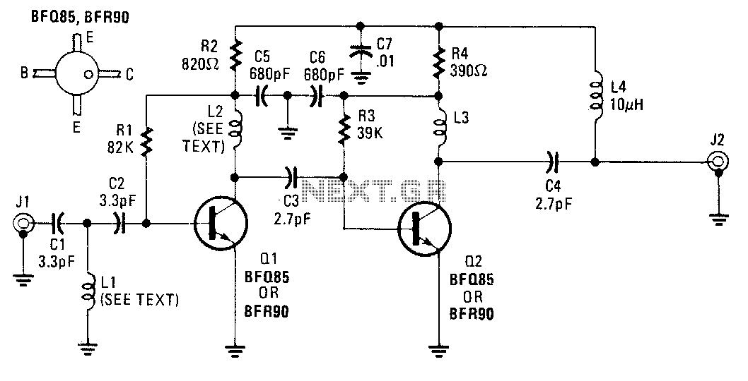 Uhf-tv-preamplifier – Circuit Schematic