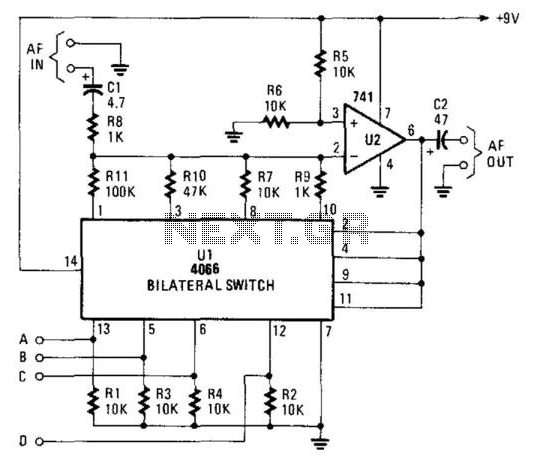 Gain-Controlled Op Amp circuit