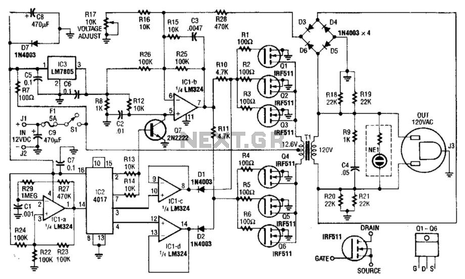 40W 120Vac Inverter under High Voltage Circuits -14308- : Next.gr