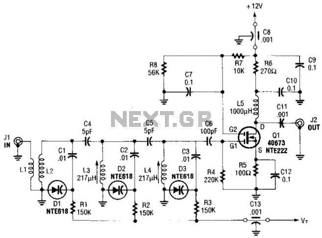 Varactor-Tuned Preselector – Circuit Schematic