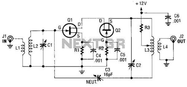 Cascode Rf Amplifier – Circuit Schematic