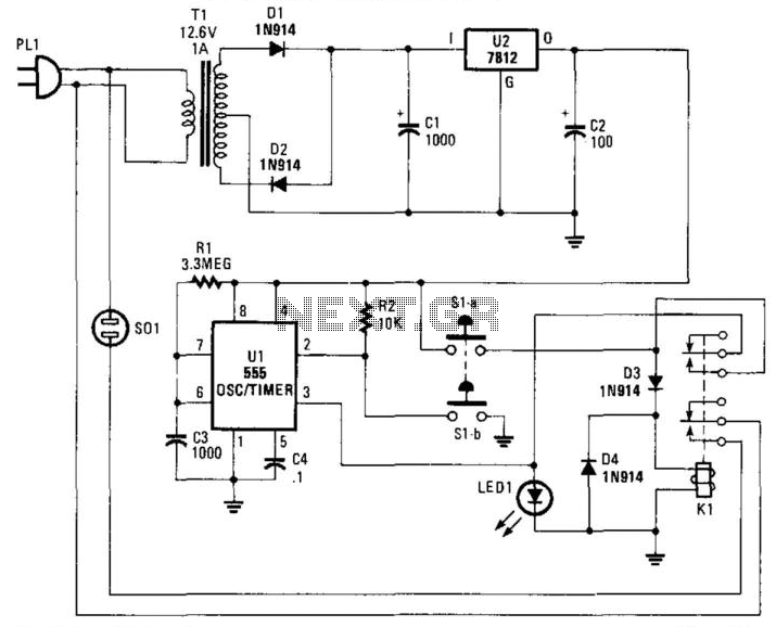 Appliance Cutoff Timer – Circuit Schematic