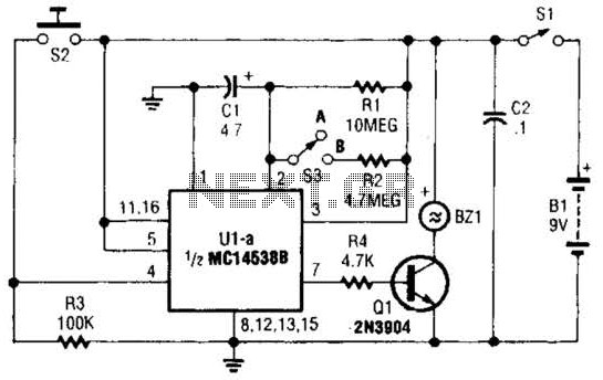No Doze Alarm Circuit – Circuit Schematic