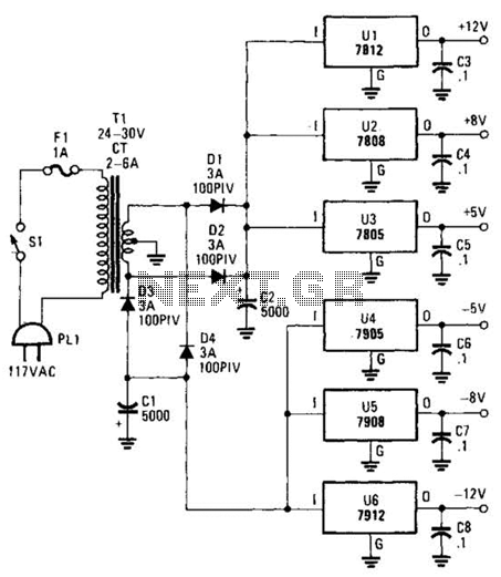 Multivoltage Power Supply Circuit – Circuit Schematic