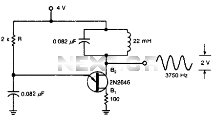 Oscillator produces audio sinusoids  – Circuit Schematic