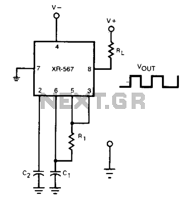 Oscillator with frequency doubled output  – Circuit Schematic