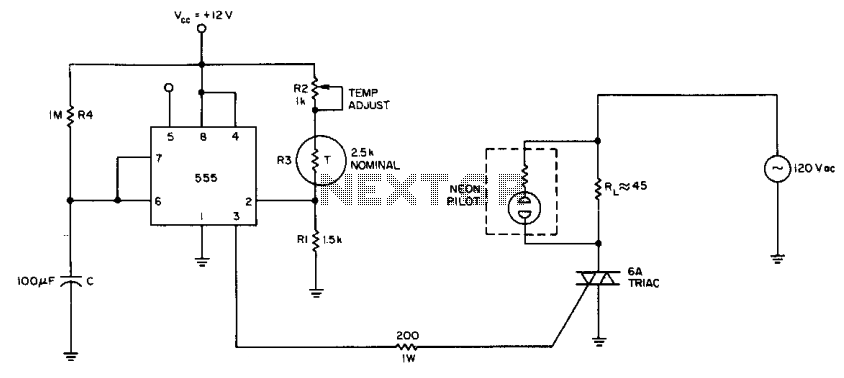simple temperature controller  – Circuit Schematic