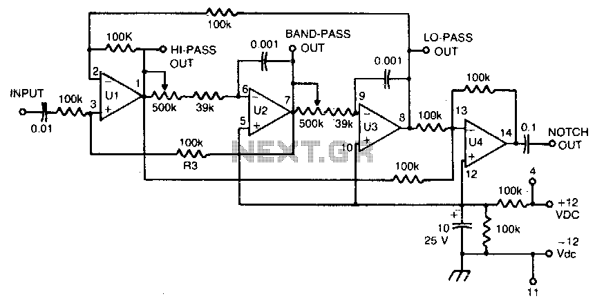 Tunable active filter – Circuit Schematic