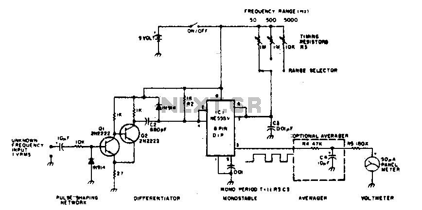 Linear frequency meter – Circuit Schematic