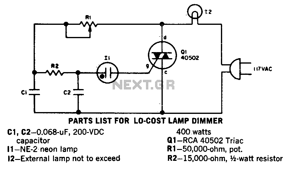 Low cost lamp dimmer – Circuit Schematic