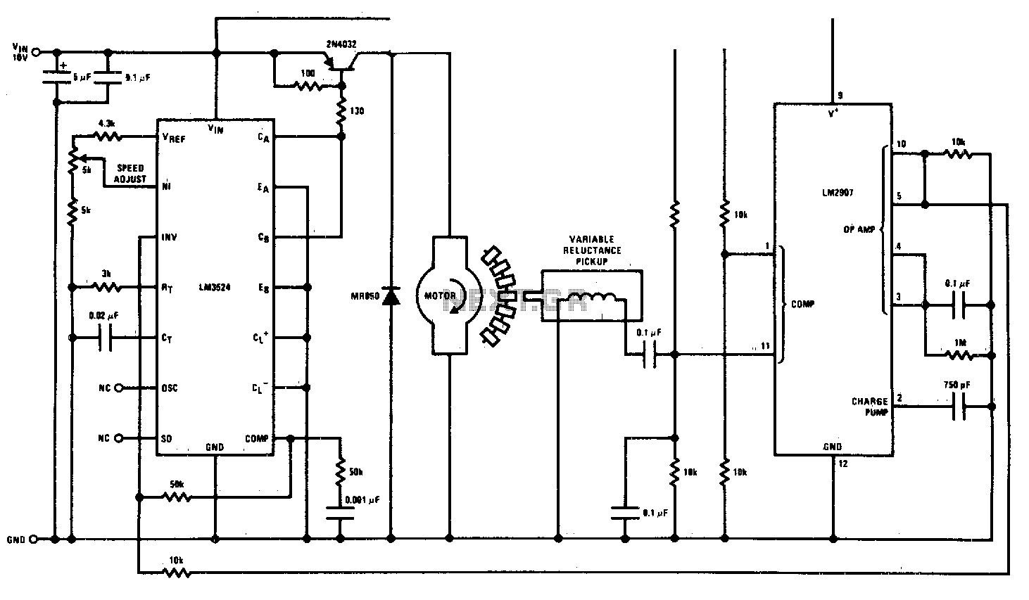 Motor speed control – Circuit Schematic