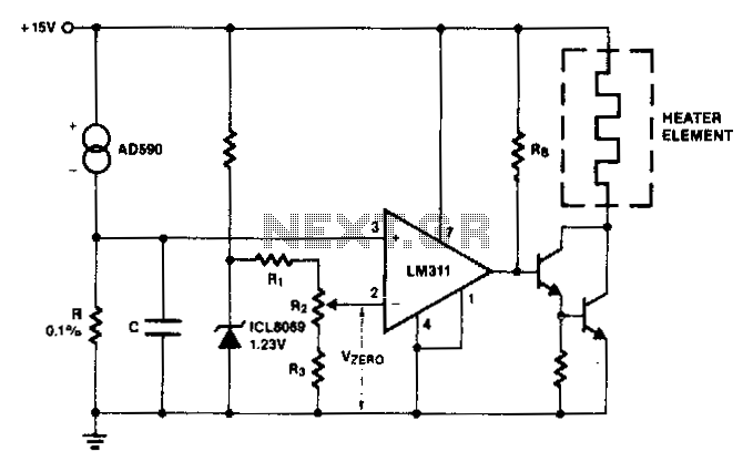 Single-setpoint temperatre controller – Circuit Schematic