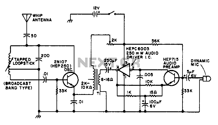 1-2Mhz broadcast transmitter – Circuit Schematic