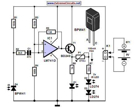 Simple Infrared Control Extender circuit