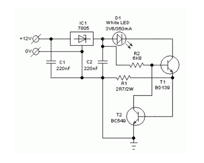 Automobile White LED Light – Circuit Schematic