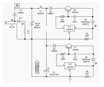 Circuit Project: A Handy Pen Torch – Circuit Schematic