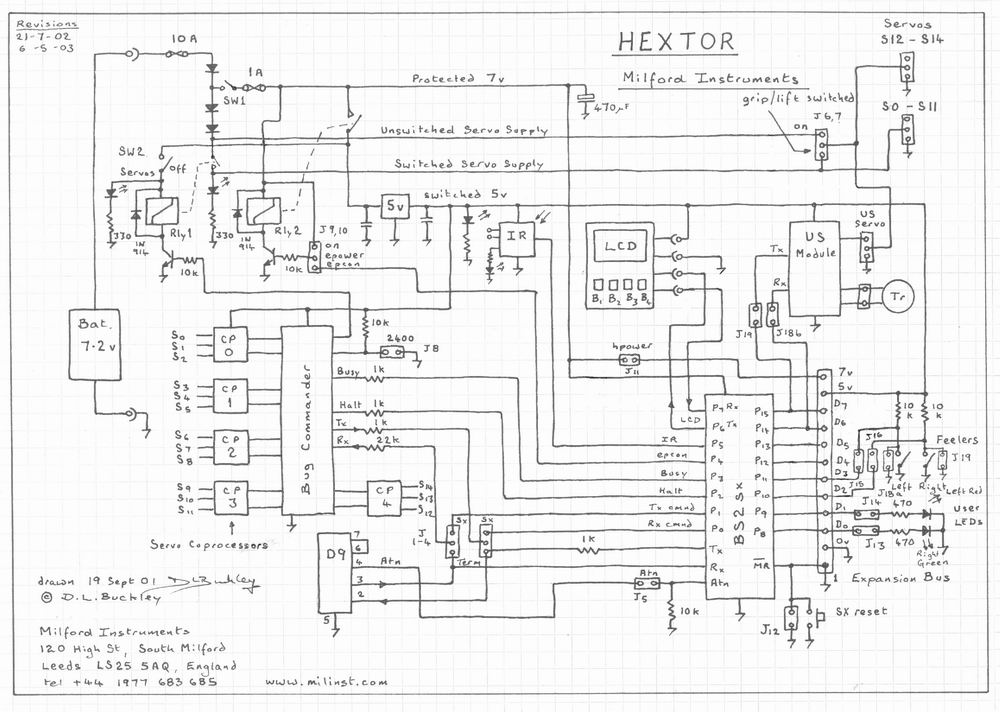 Hextor Hexapod Robot – Circuit Schematic