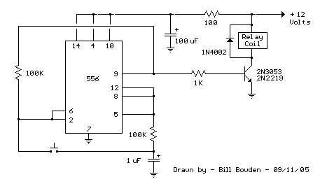 Relay Toggle with 556 schematic – Circuit Schematic