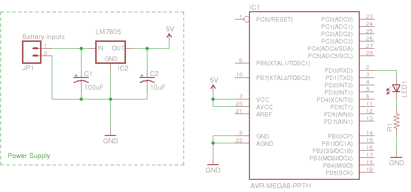 AVR Programming The Hardware – Circuit Schematic