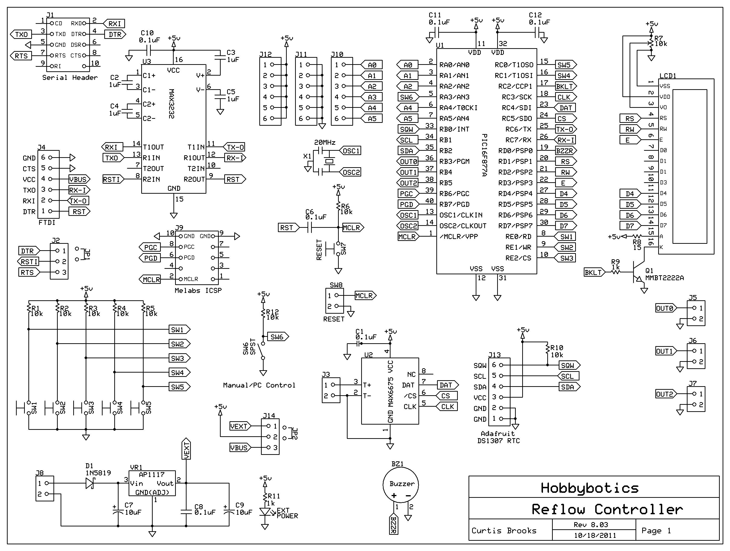 robotics reflow controller – Circuit Schematic