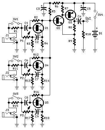 3 Channels Mini Mixer