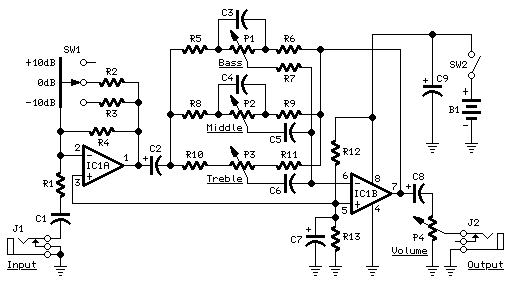 Audio Guitar Control circuit