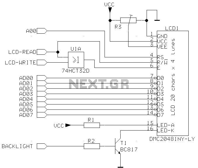 schematic how to write data on lcd – Circuit Schematic