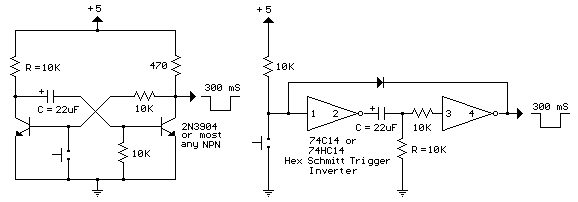 Simple Monostable Flip Flop – Circuit Schematic