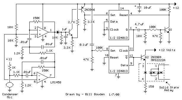 Whistle on / off switch – Circuit Schematic