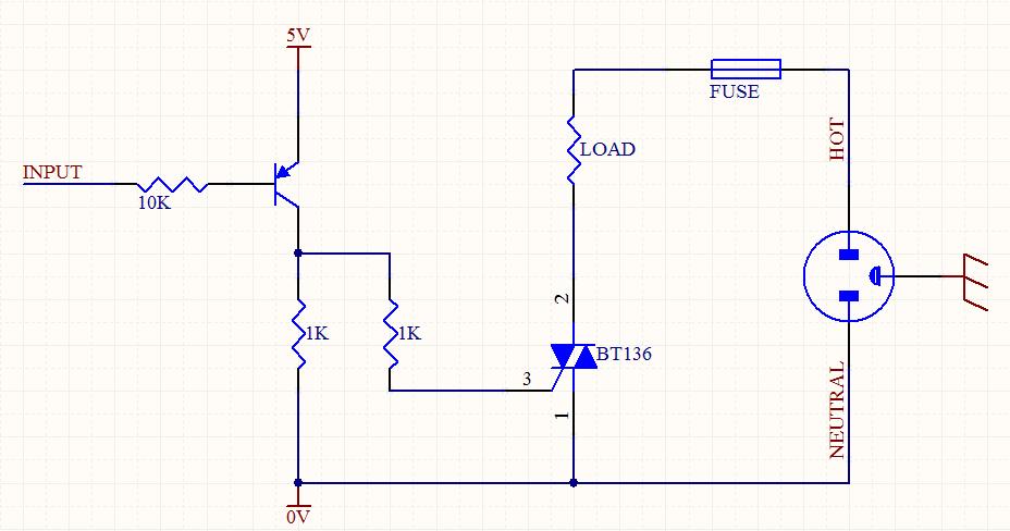 triac for this light dimmer circuit – Circuit Schematic
